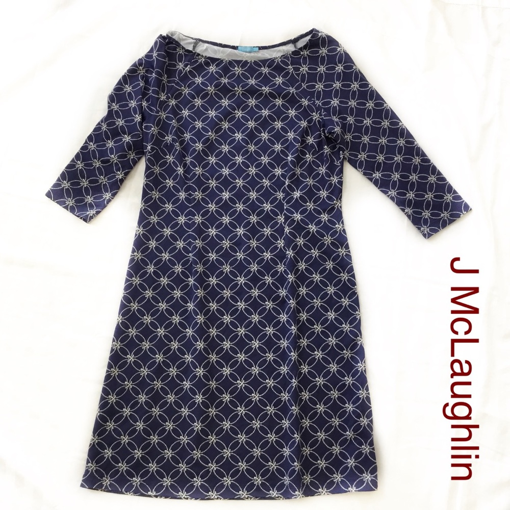 J McLAUGHLIN Navy Nylon Knit Dress sz M